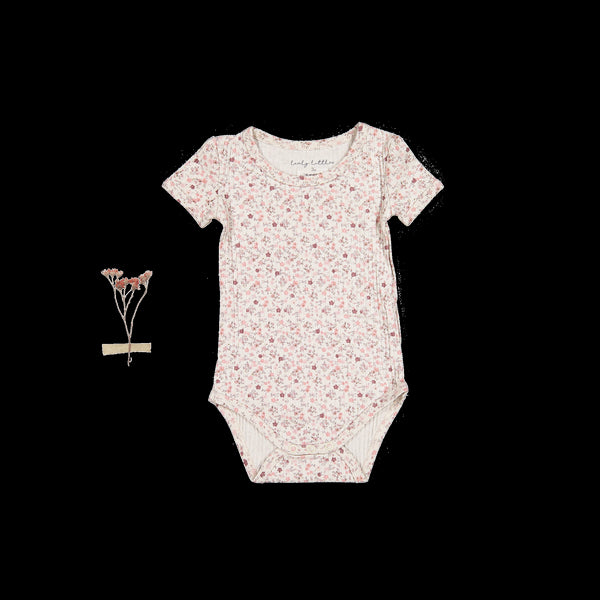 the-printed-short-sleeve-onesie-dusty-mauve-floral Lovely Littles - Sophia's StyleShort Sleeve Onesie-1